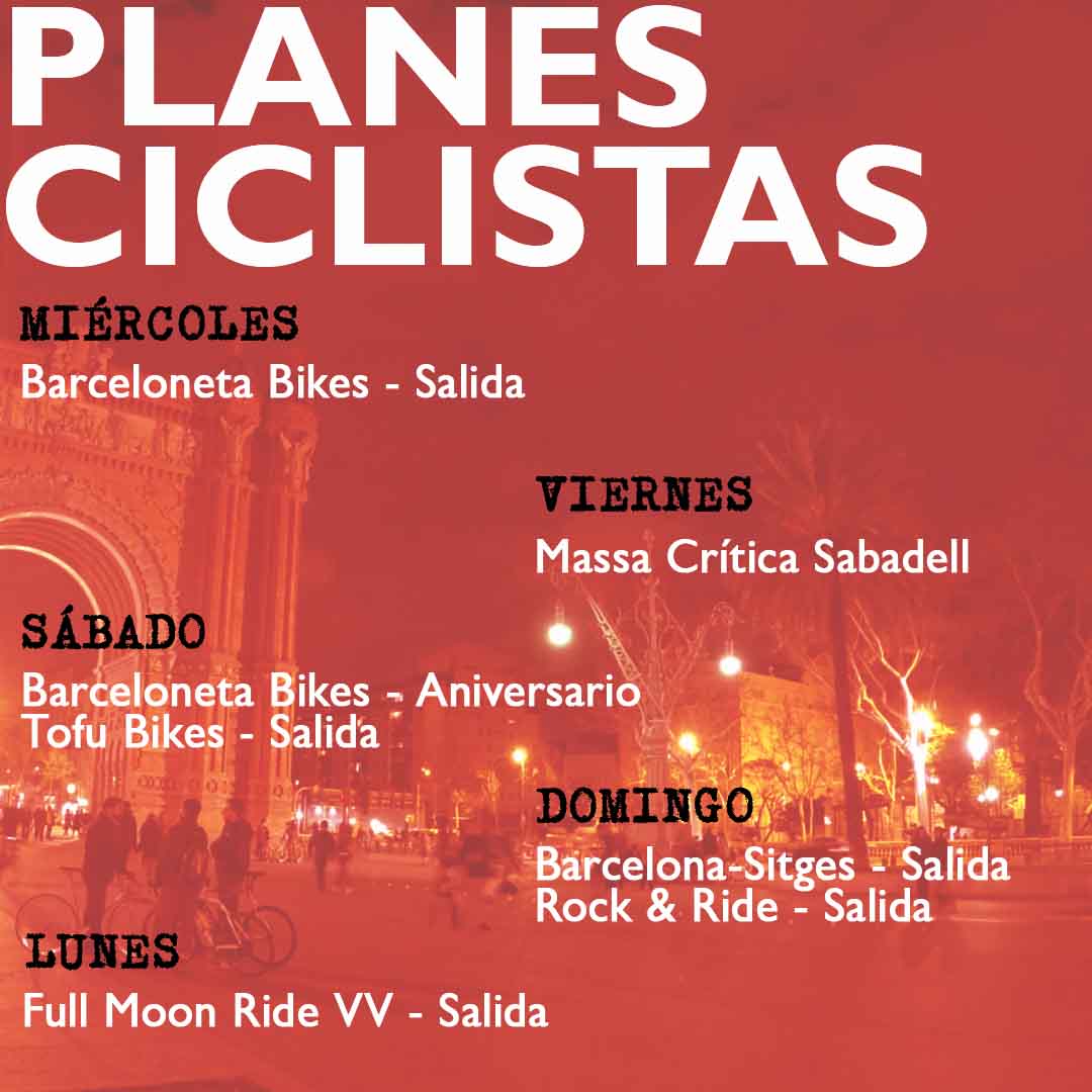 planes ciclistas en Barcelona Semana 45