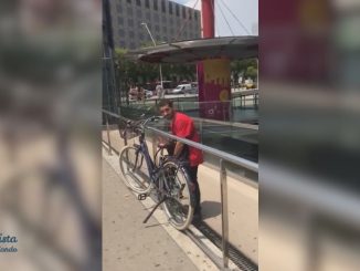 Ladrón detenido por una chica ciclista